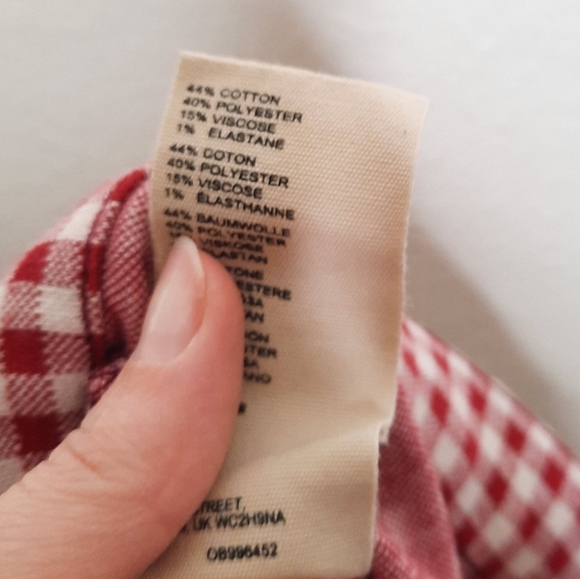 Free People Red and White Checkered Skinny Pants - Picture 7 of 7